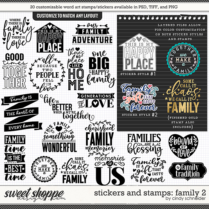 Cindy's Layered Stickers and Stamps: Family 2 by Cindy Schneider