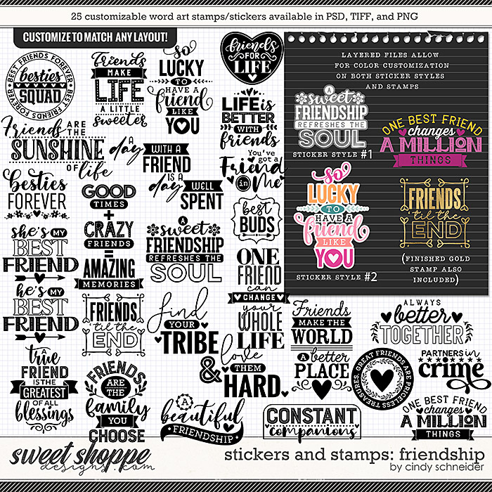 Cindy's Layered Stickers and Stamps: Friendship by Cindy Schneider