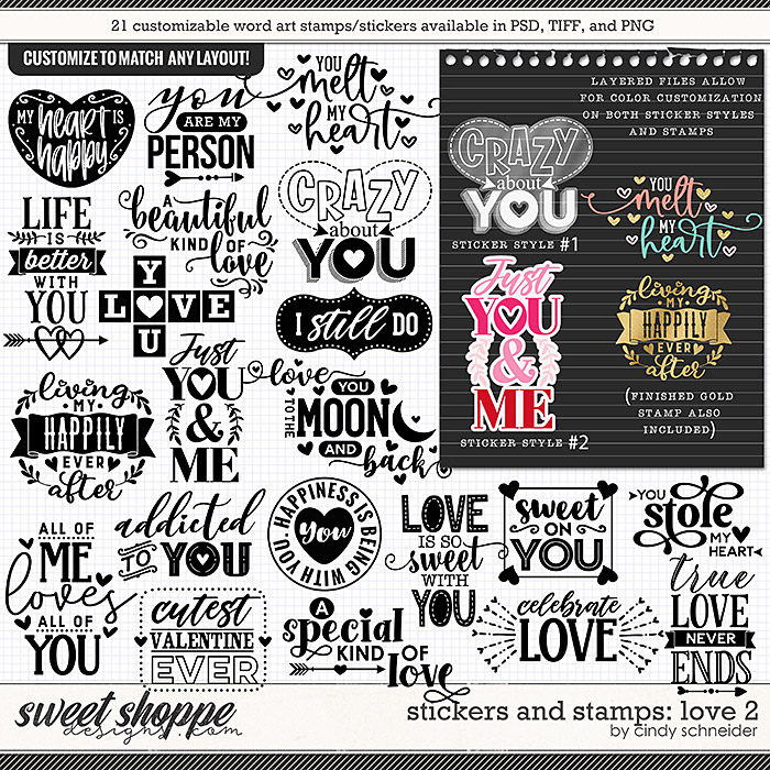 Cindy's Layered Stickers and Stamps: Love 2 by Cindy Schneider