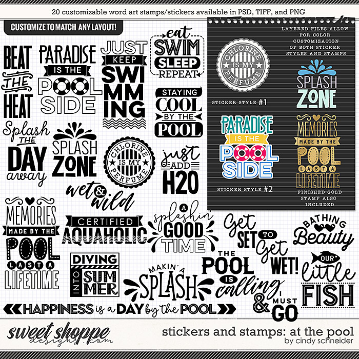 Cindy's Layered Stickers and Stamps: at the Pool by Cindy Schneider Cindy's Layered Stickers and Stamps: at the Pool by Cindy Schneider