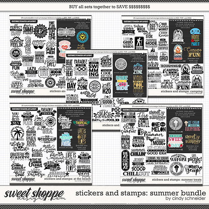 Cindy's Layered Stickers and Stamps: Summer Bundle by Cindy Schneider