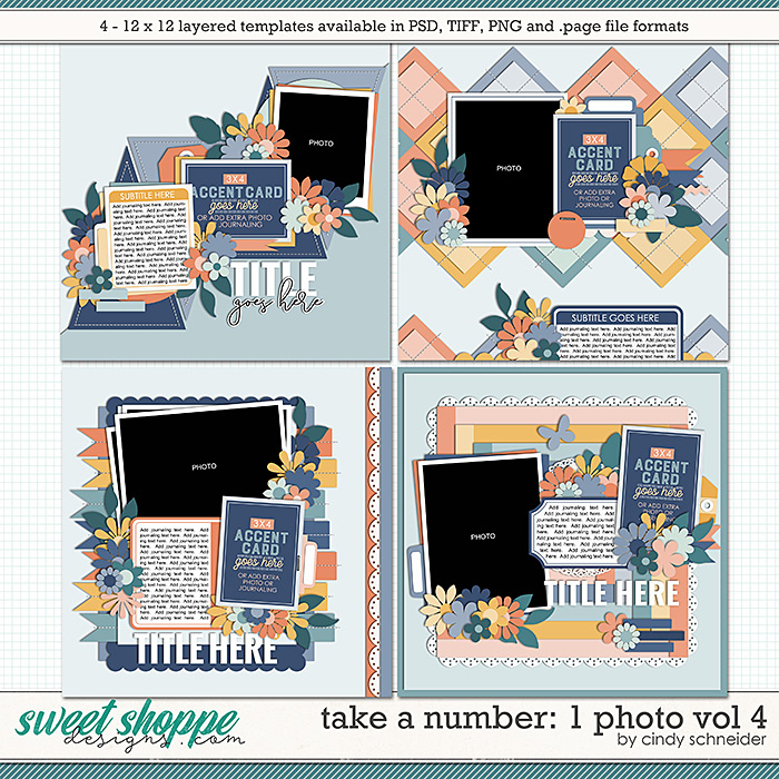 Cindy's Layered Templates - Take a Number: 1 Photo Vol. 4 by Cindy Schneider