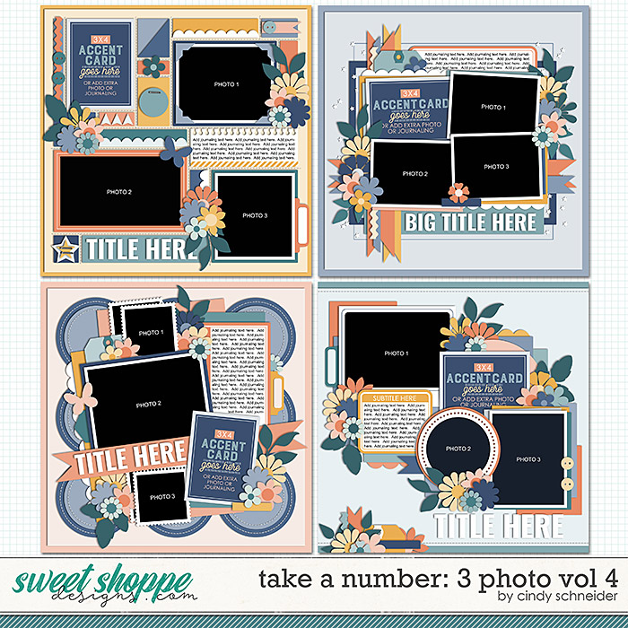 Cindy's Layered Templates - Take a Number: 3 Photo Vol. 4 by Cindy Schneider