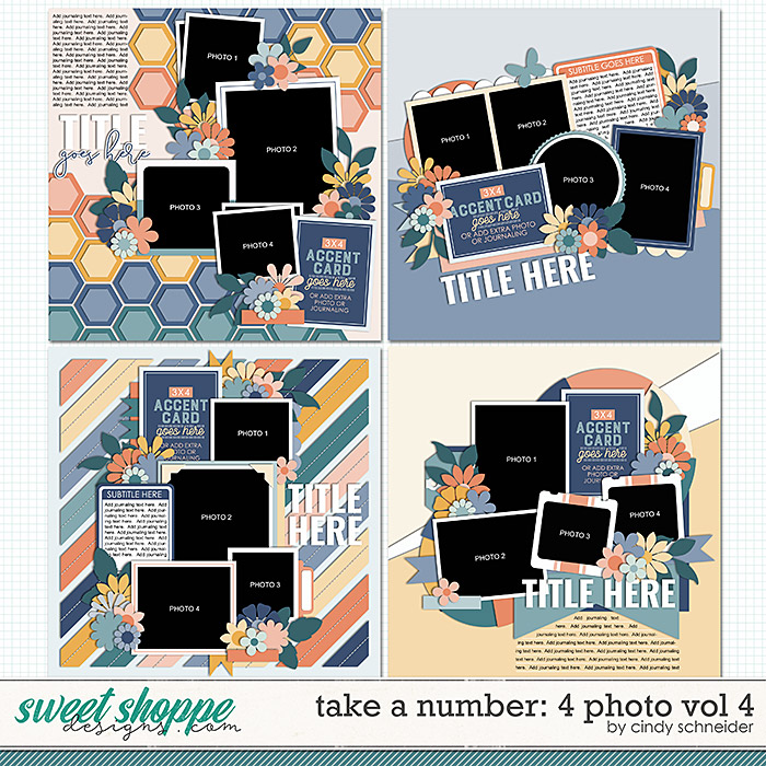 Cindy's Layered Templates - Take a Number: 4 Photo Vol.4 by Cindy Schneider