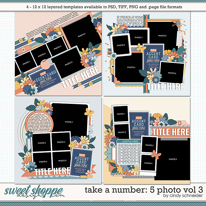 Cindy's Layered Templates - Take a Number: 5 Photo Vol. 3 by Cindy Schneider