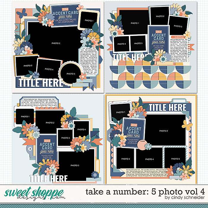 Cindy's Layered Templates - Take a Number: 5 Photo Vol. 4 by Cindy Schneider
