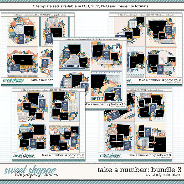 Cindy's Layered Templates - Take a Number: Bundle 3 by Cindy Schneider
