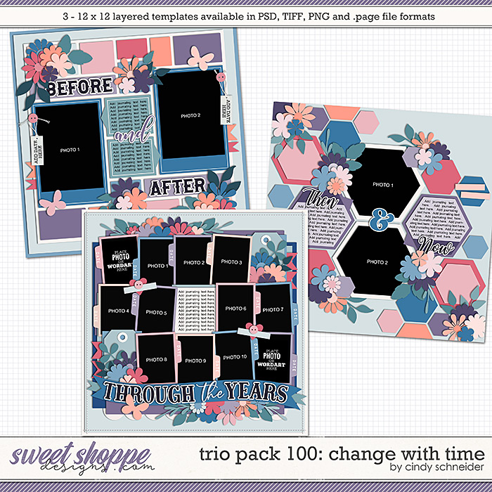 Cindy's Layered Templates - Trio Pack 100: Change with Time by Cindy Schneider