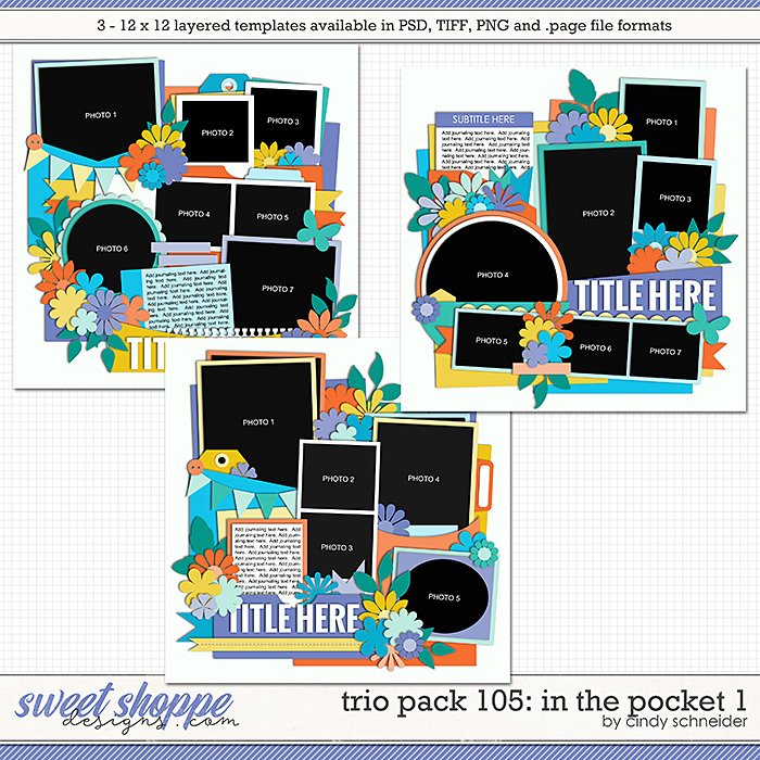 Cindy's Layered Templates - Trio Pack 105: In the Pocket 1 by Cindy Schneider
