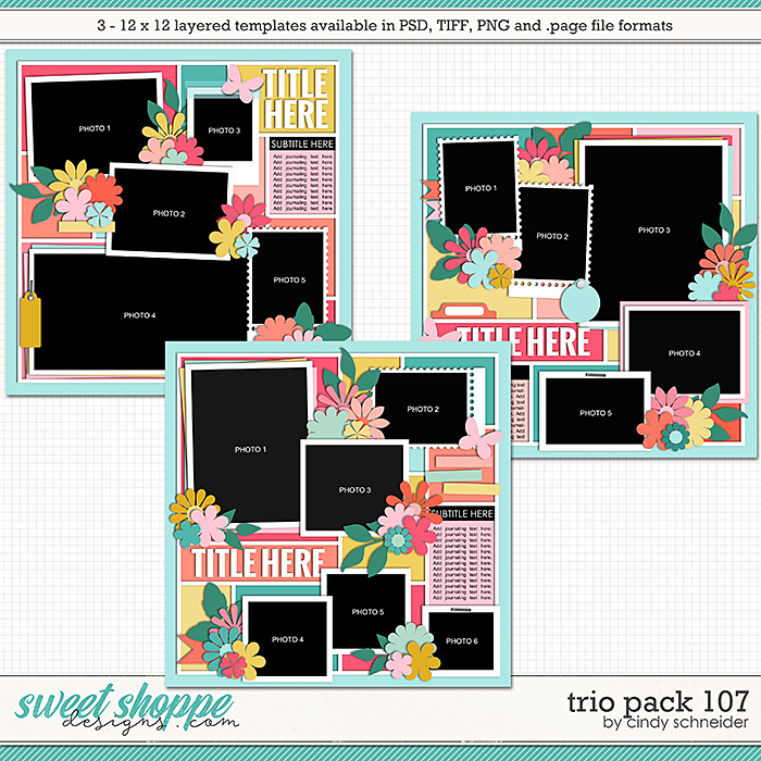 Cindy's Layered Templates - Trio Pack 107 by Cindy Schneider