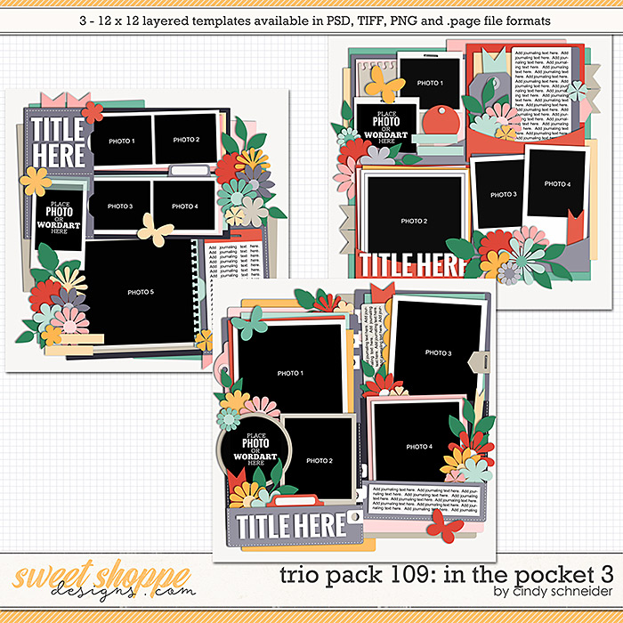 Cindy's Layered Templates - Trio Pack 109: In the Pocket 3 by Cindy Schneider