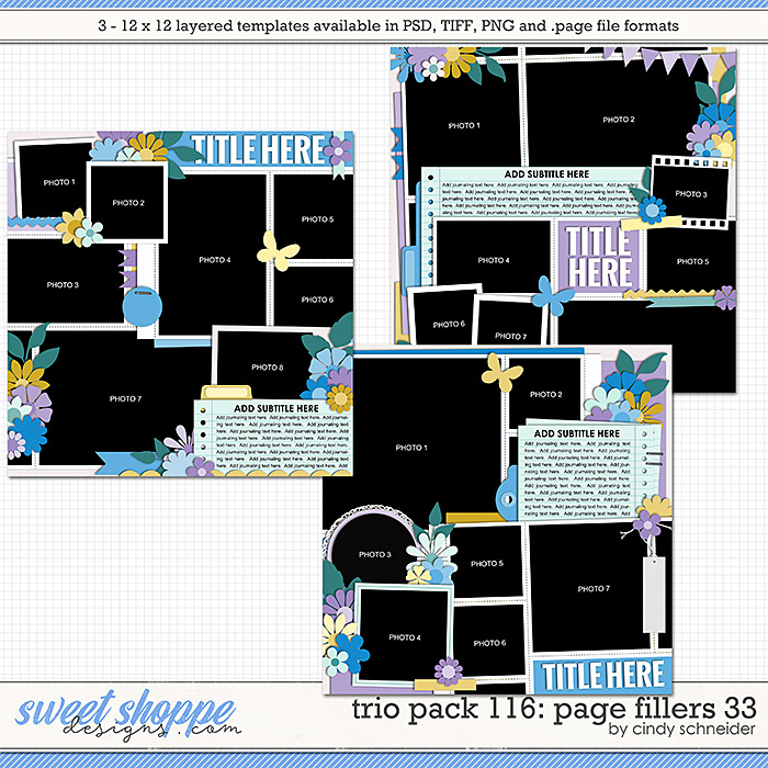 Cindy's Layered Templates - Trio Pack 116: Page Fillers 33 by Cindy Schneider