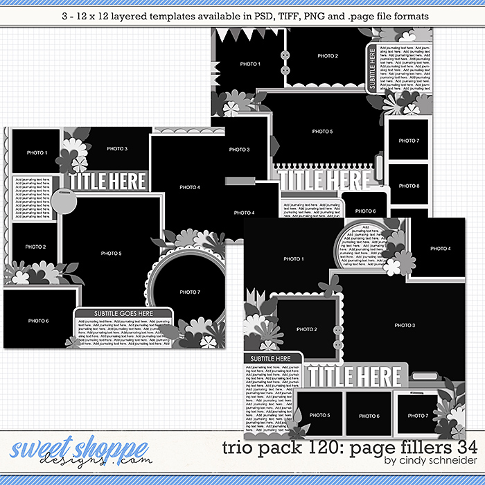 Cindy's Layered Templates - Trio Pack 120: Page Fillers 34 by Cindy Schneider