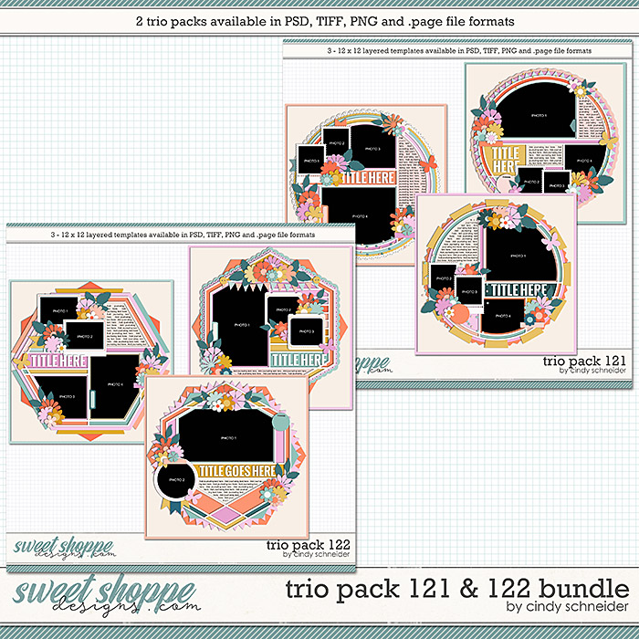 Cindy's Layered Templates - Trio Pack 121 and 122 Bundle by Cindy Schneider