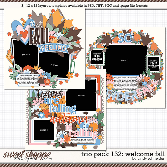 Cindy's Layered Templates - Trio Pack 132: Welcome Fall by Cindy Schneider