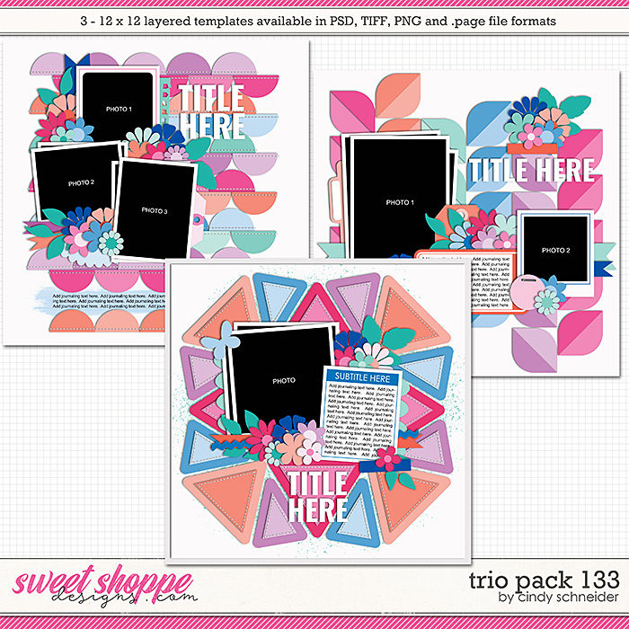 Cindy's Layered Templates - Trio Pack 133 by Cindy Schneider