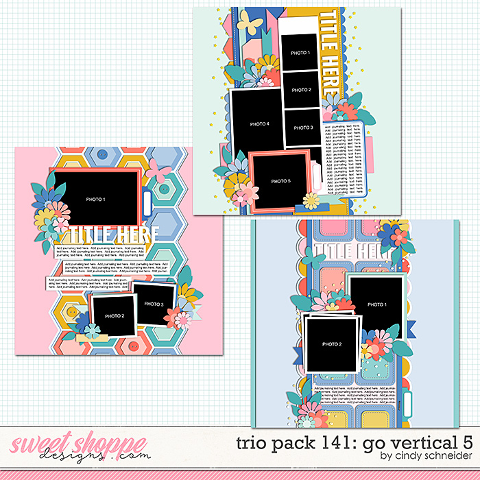 Cindy's Layered Templates - Trio Pack 141: Go Vertical 5 by Cindy Schneider