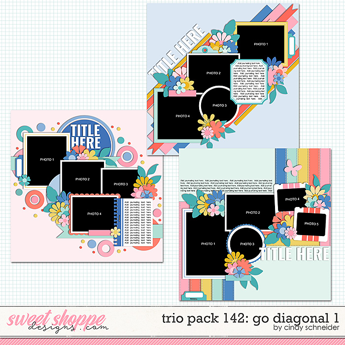 Cindy's Layered Templates - Trio Pack 142: Go Diagonal 1 by Cindy Schneider