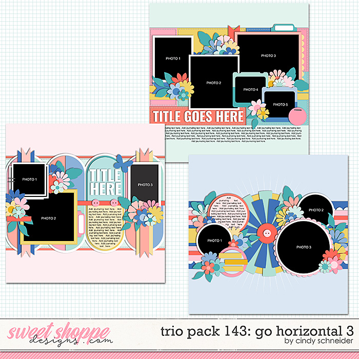 Cindy's Layered Templates - Trio Pack 143: Go Horizontal 3 by Cindy Schneider