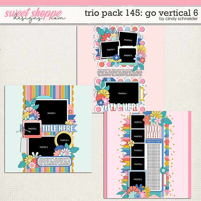Cindy's Layered Templates - Trio Pack 145: Go Vertical 6 by Cindy Schneider