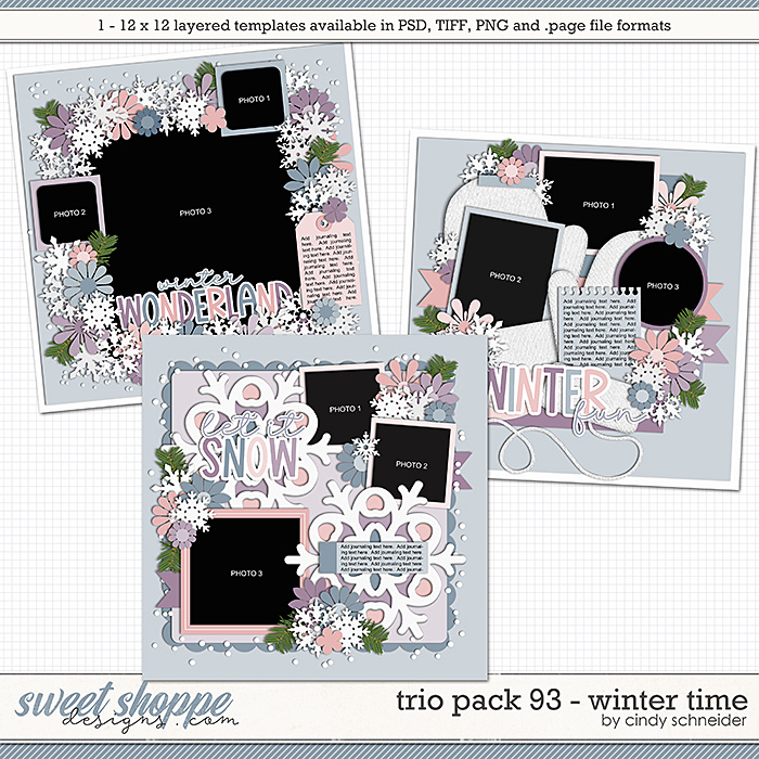 Cindy's Layered Templates - Trio Pack 93: Winter Time by Cindy Schneider Cindy's Layered Templates - Trio Pack 93: Winter Time by Cindy Schneider
