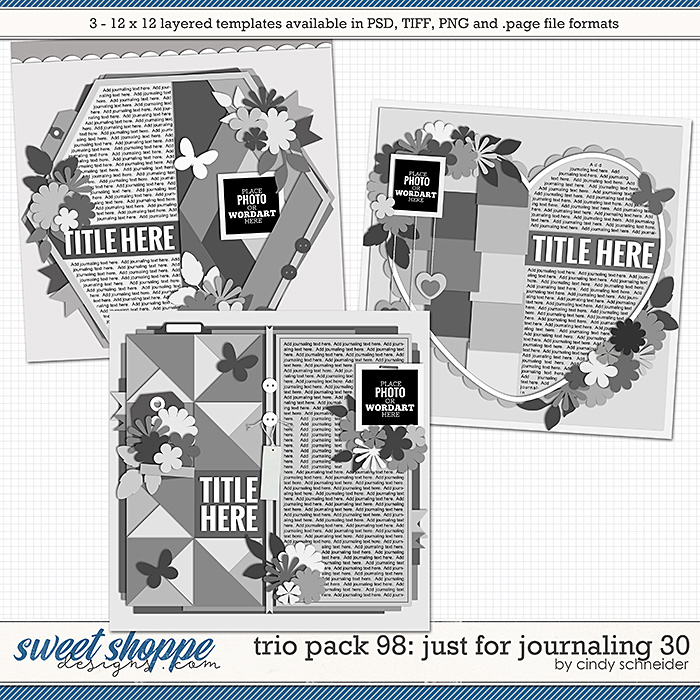 Cindy's Layered Templates - Trio Pack 98: Just for Journaling 30 by Cindy Schneider