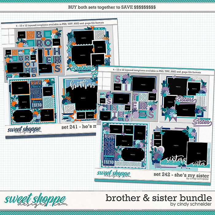 Cindy's Layered Templates - Brother and Sister Bundle by Cindy Schneider