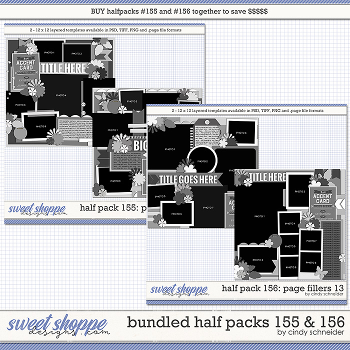 Cindy's Layered Templates - Bundled Half Packs #155-156 by Cindy Schneider