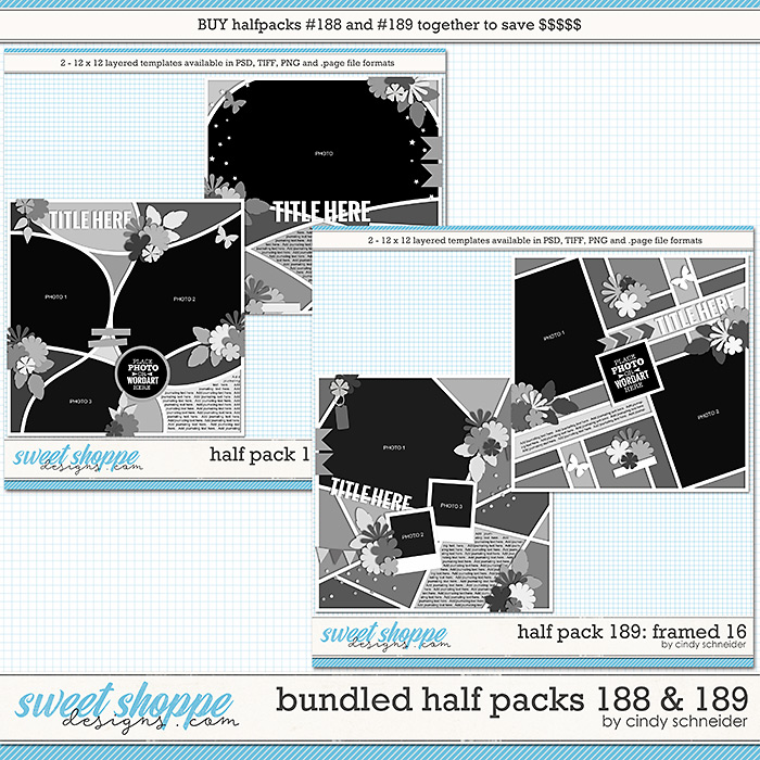 Cindy's Layered Templates - Bundled Half Packs #188-189 by Cindy Schneider