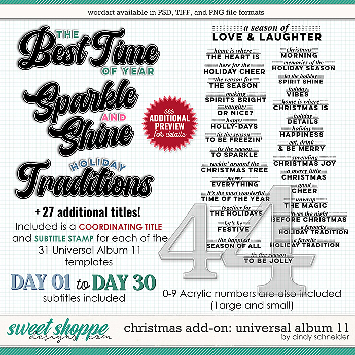 Cindy's Layered Templates - Christmas Add-on: Universal Album 11 by Cindy Schneider