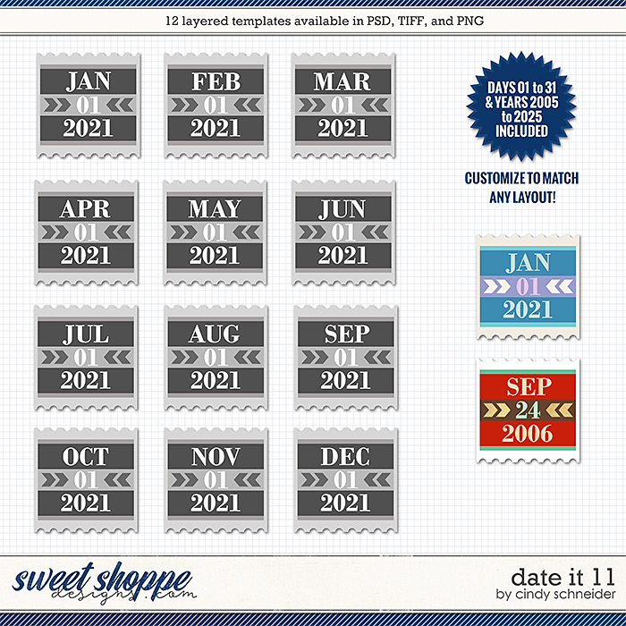 Cindy's Layered Templates - Date It 11 by Cindy Schneider