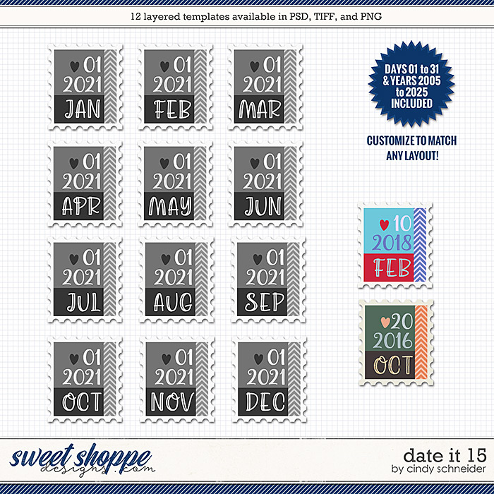 Cindy's Layered Templates - Date It 15 by Cindy Schneider Cindy's Layered Templates - Date It 15 by Cindy Schneider