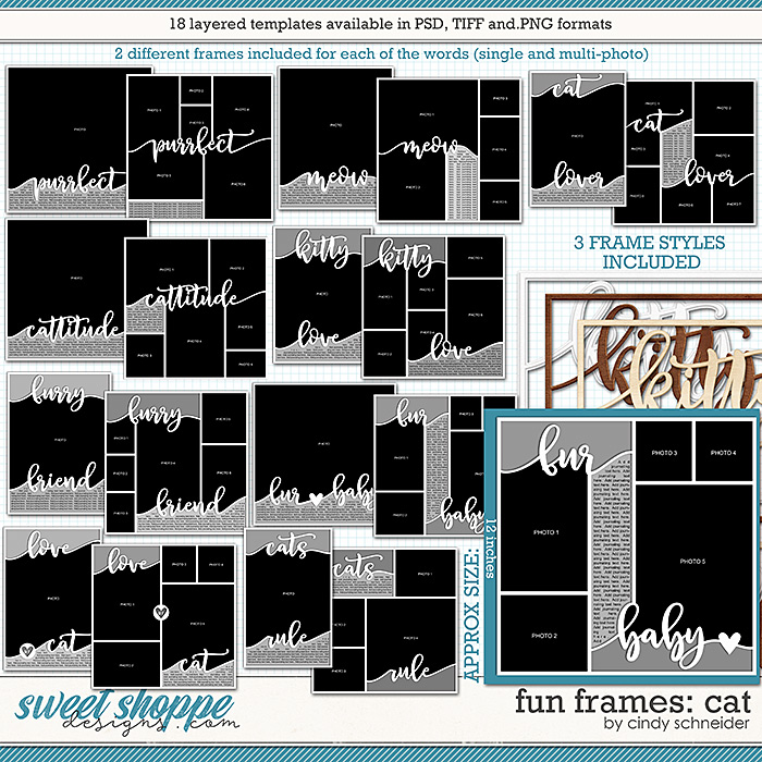Cindy's Layered Templates - Fun Frames: Cat by Cindy Schneider Cindy's Layered Templates - Fun Frames: Cat by Cindy Schneider