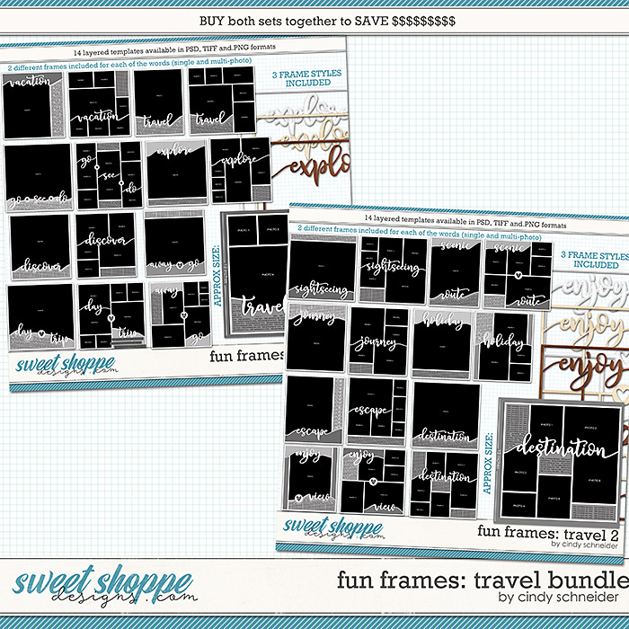 Cindy's Layered Templates - Fun Frames Travel Bundle by Cindy Schneider Cindy's Layered Templates - Fun Frames Travel Bundle by Cindy Schneider
