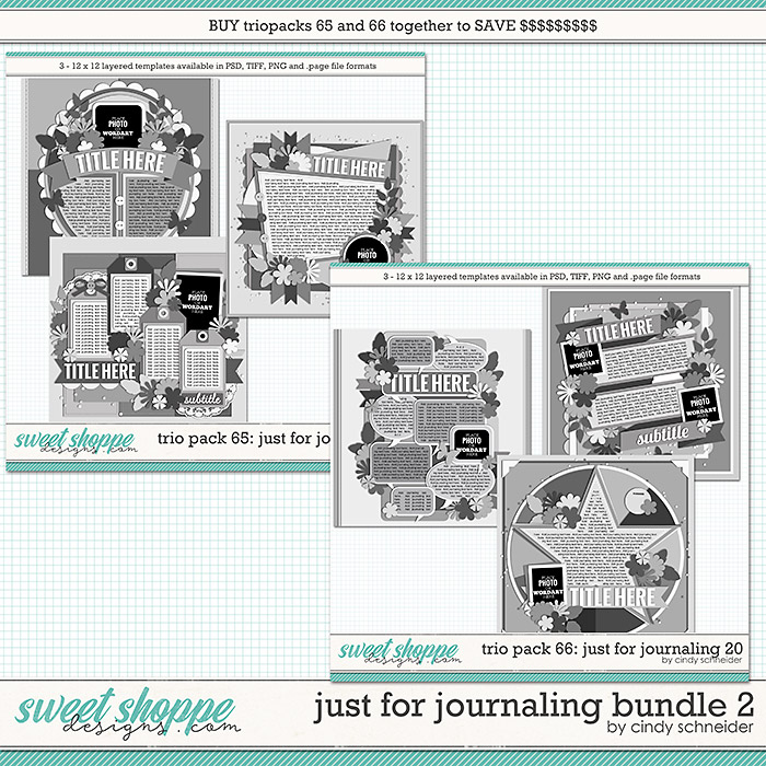 Cindy's Layered Templates - Just for Journaling Bundle 2 by Cindy Schneider