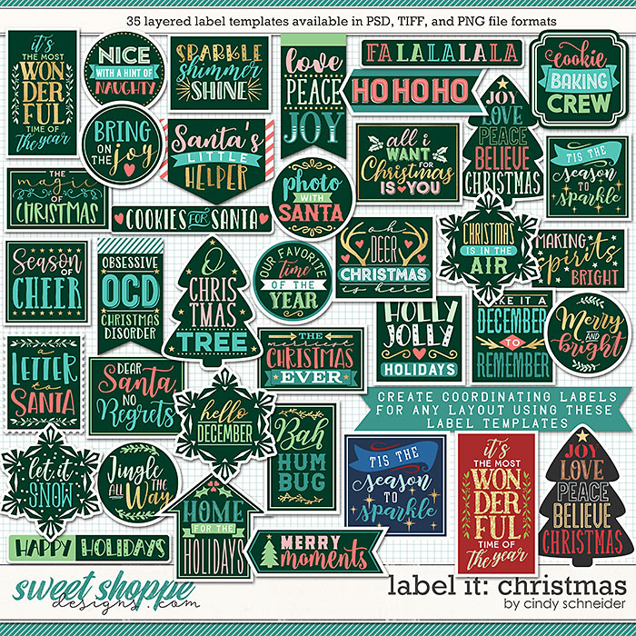 Cindy's Layered Templates - Label It: Christmas by Cindy Schneider
