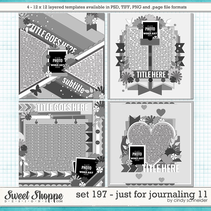 Cindy's Layered templates - Set 197: Just for Journaling 11 by Cindy Schneider