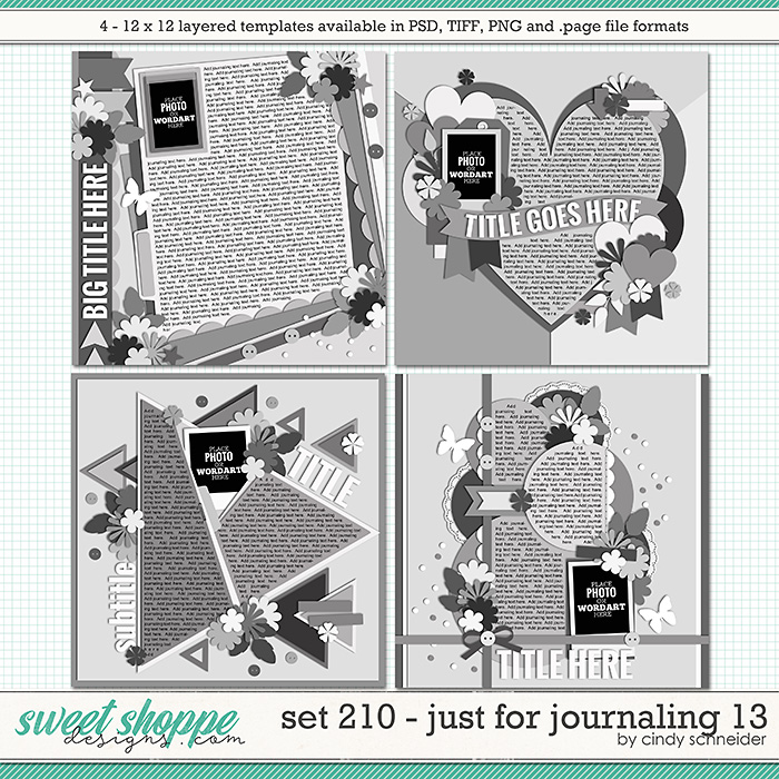 Cindy's Layered Templates - Set 210: Just for Journaling 13 by Cindy Schneider