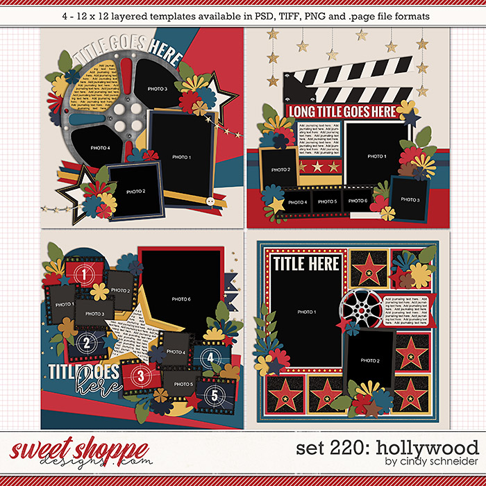 Cindy's Layered Templates - Set 220: Hollywood by Cindy Schneider
