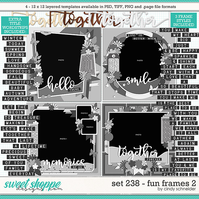 Cindy's Layered Templates - Set 238: Fun Frames 2 by Cindy Schneider