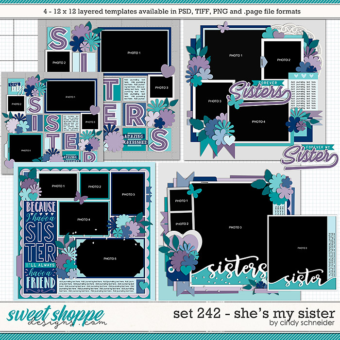 Cindy's Layered Templates - Set 242: She's My Sister by Cindy Schneider