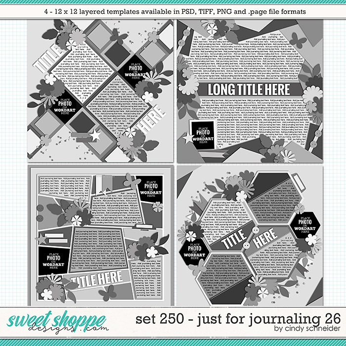 Cindy's Layered Templates - Set 250: Just for Journaling 26 by Cindy Schneider