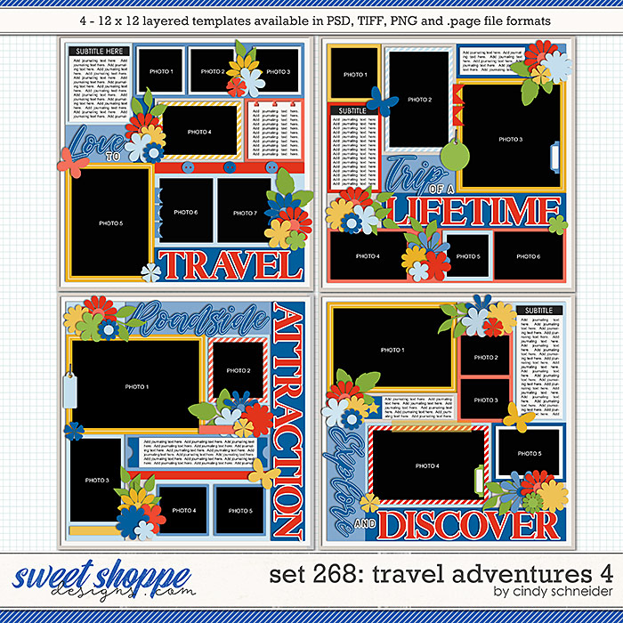 Cindy's Layered Templates - Set 268: Travel Adventures 4 by Cindy Schneider