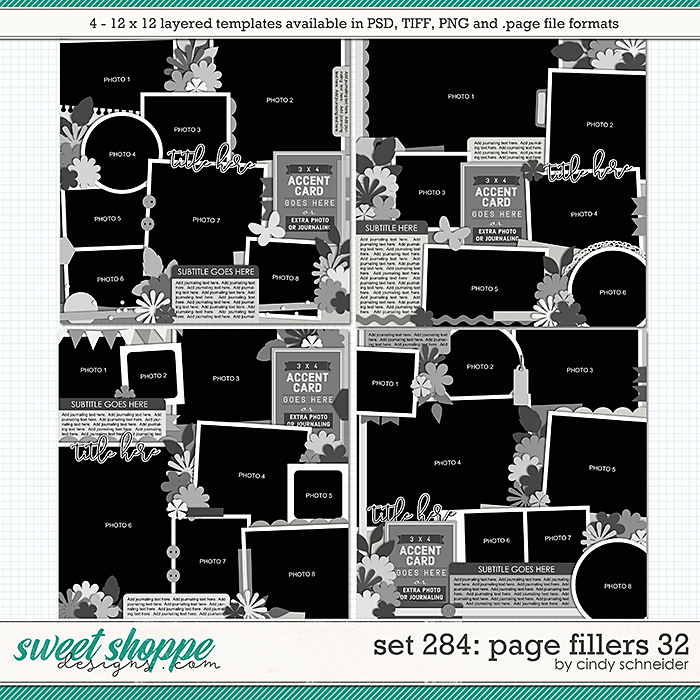 Cindy's Layered Templates - Set 284: Page Fillers 32 by Cindy Schneider