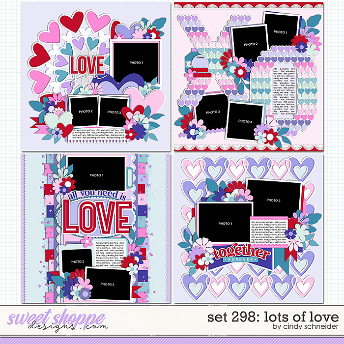 Cindy's Layered Templates - Set 298: Lots of Love by Cindy Schneider