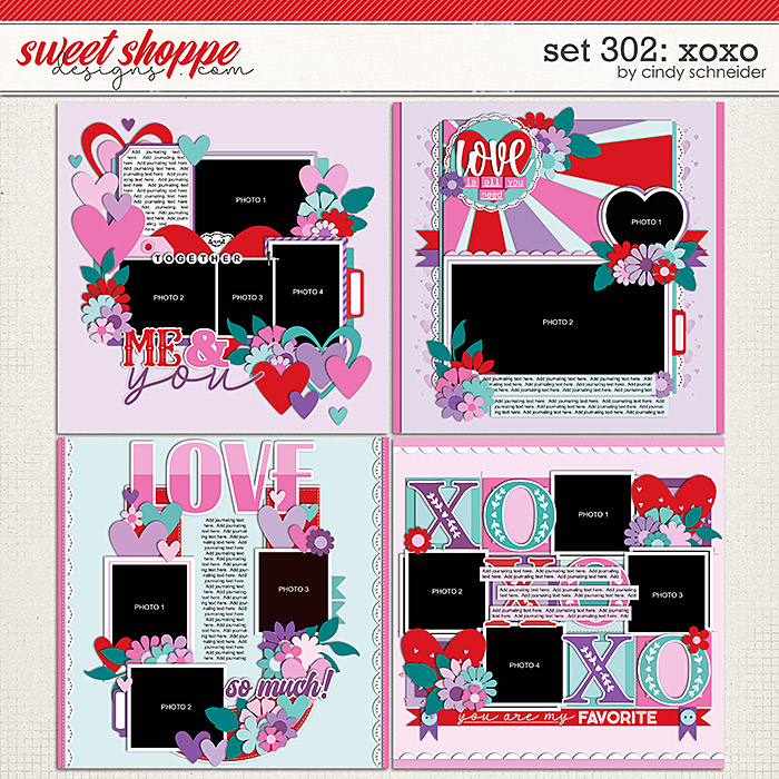 Cindy's Layered Templates - Set 302: XOXO by Cindy Schneider