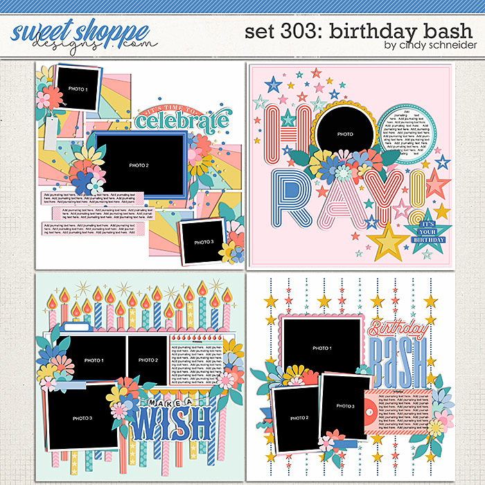 Cindy's Layered Templates - Set 303: Birthday Bash by Cindy Schneider