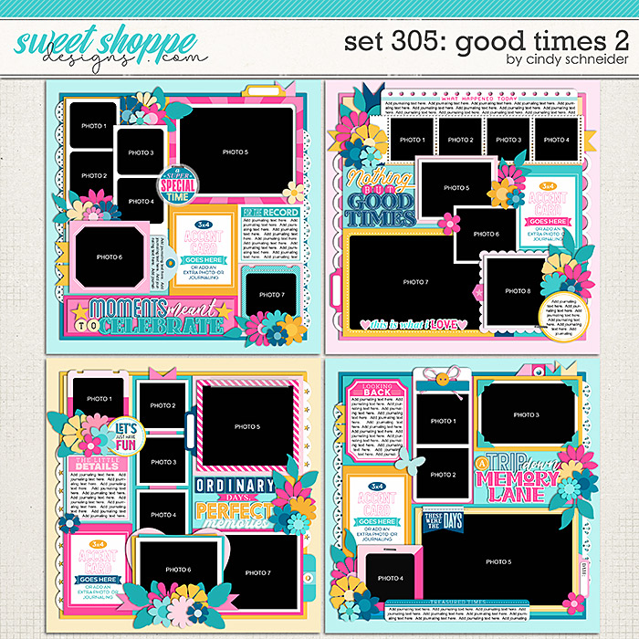 Cindy's Layered Templates - Set 305: Good Times 2 by Cindy Schneider