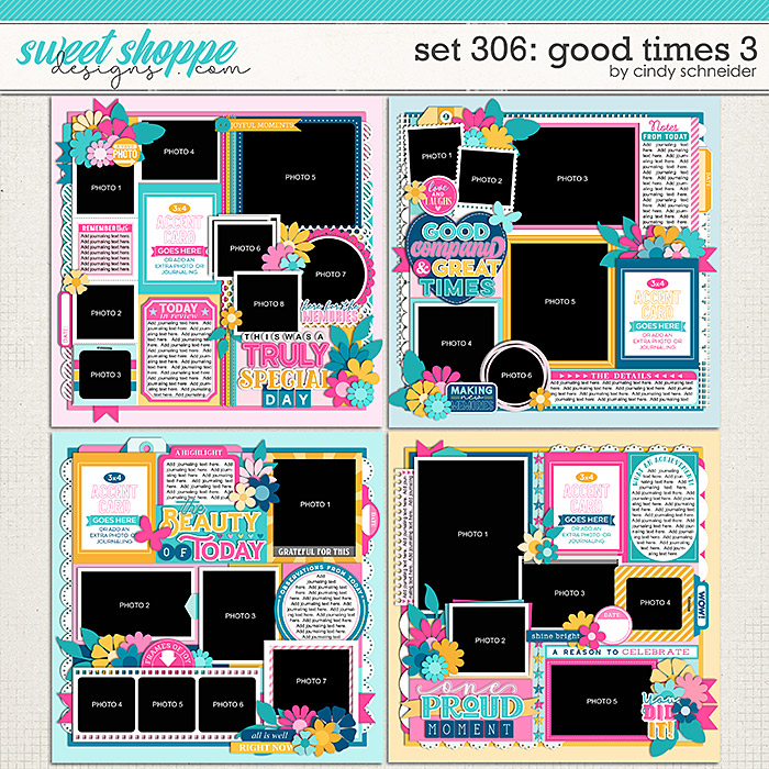 Cindy's Layered Templates - Set 306: Good Times 3 by Cindy Schneider