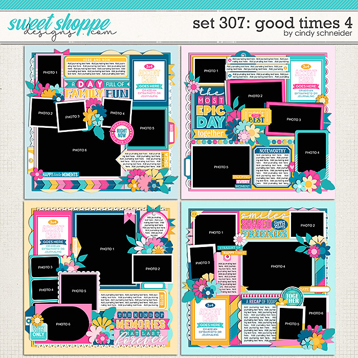 Cindy's Layered Templates - Set 307: Good Times 4 by Cindy Schneider